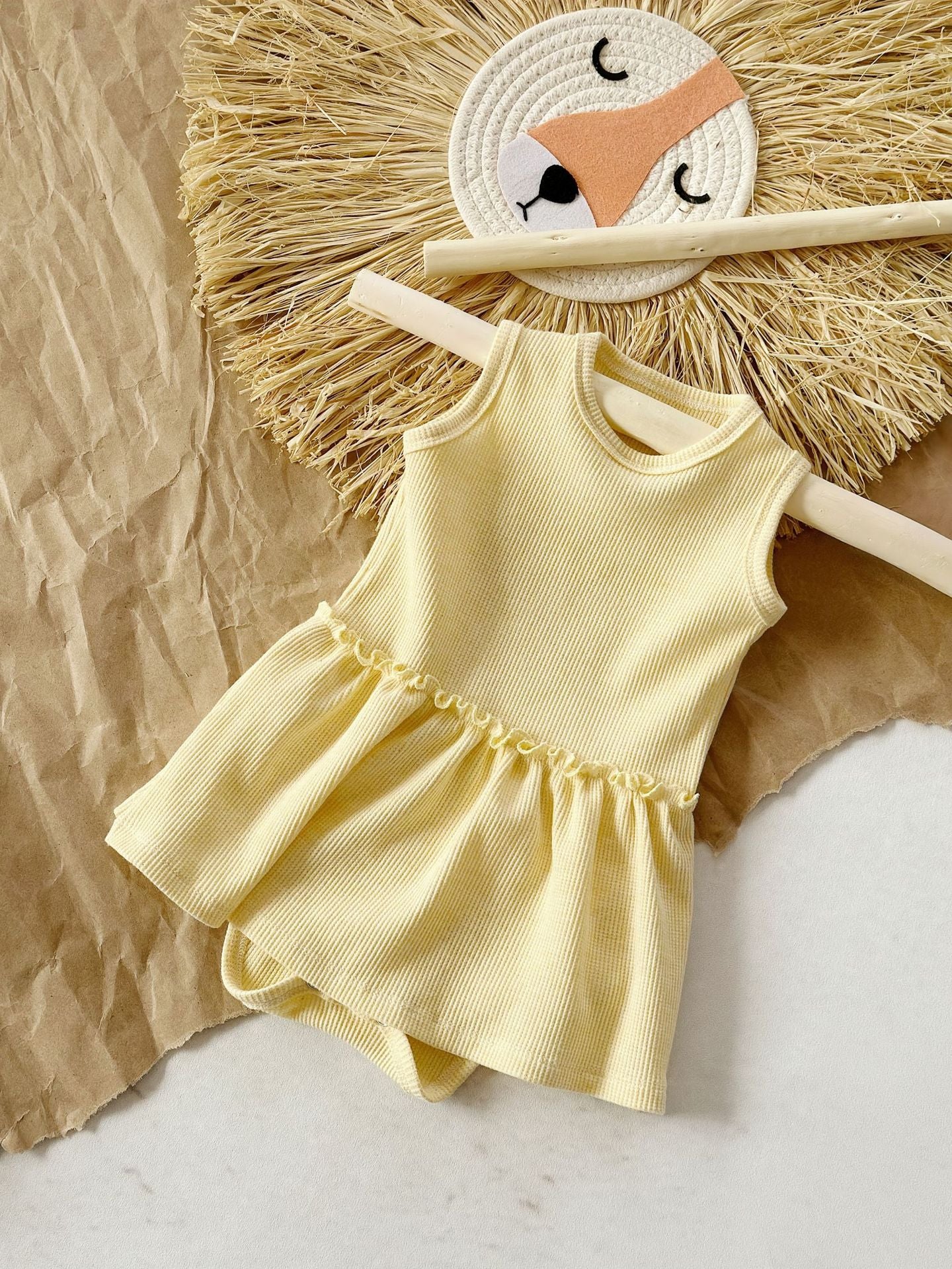 Baby Girl Sleeveless Vest Onesie Cute Sweet