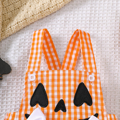 Bow Plaid Halloween Baby Girl's Clothing