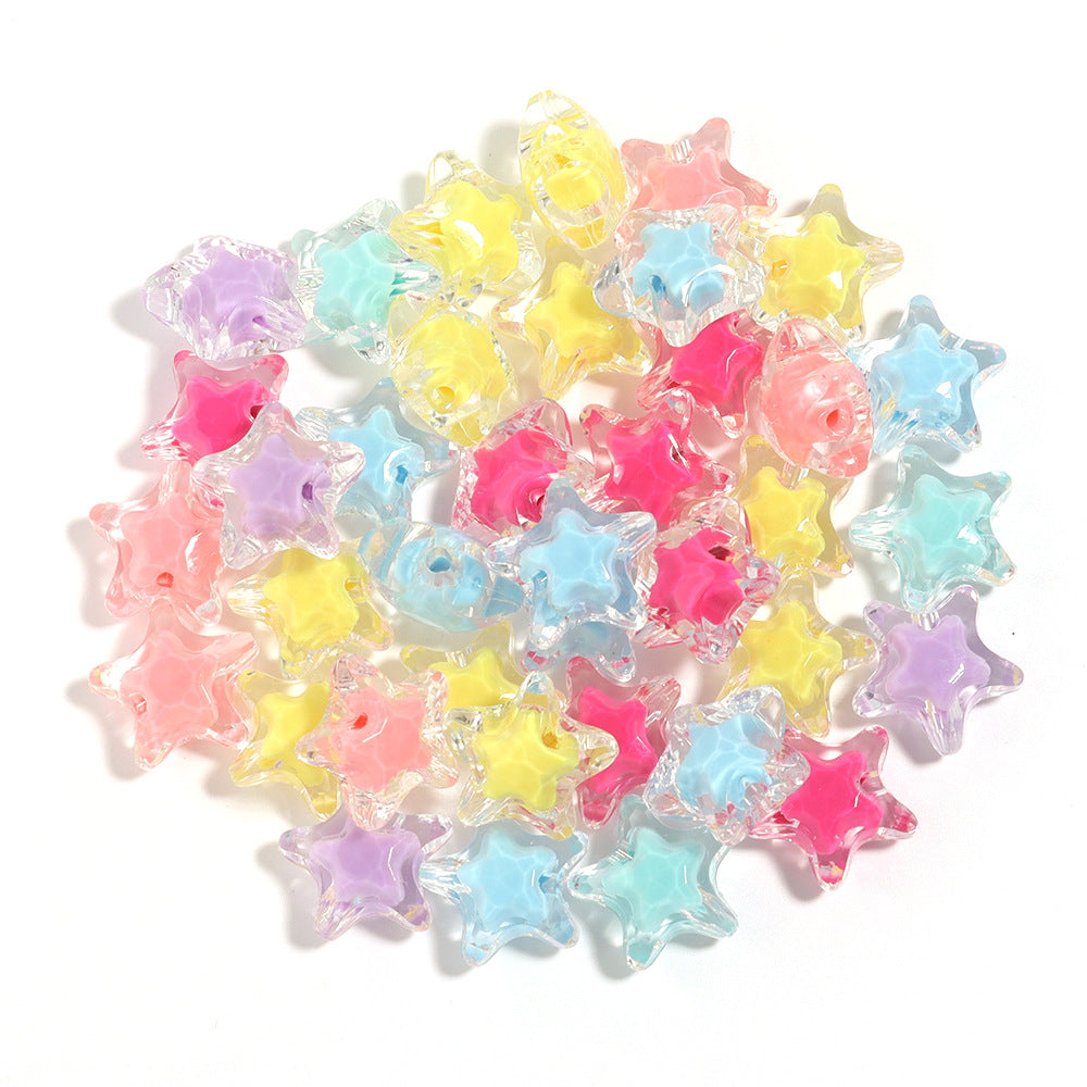 Acrylic Color Five-pointed Star Beaded Diy Ornament Accessories
