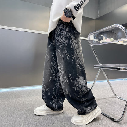 Pu Shuai Style Trousers Loose Personality Boys Trendy Jeans