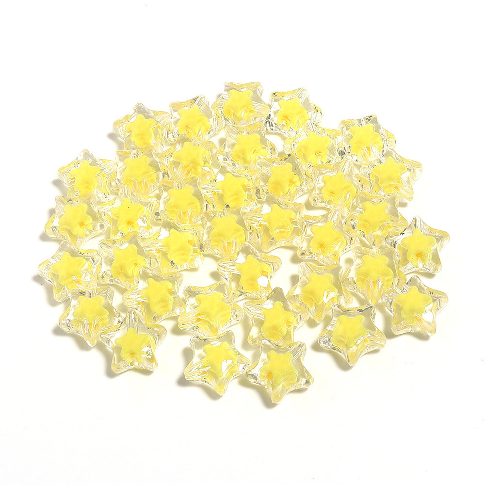 Acrylic Color Five-pointed Star Beaded Diy Ornament Accessories