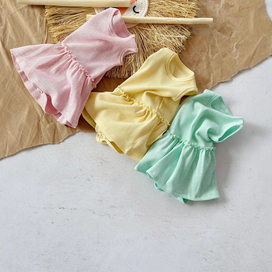 Baby Girl Sleeveless Vest Onesie Cute Sweet