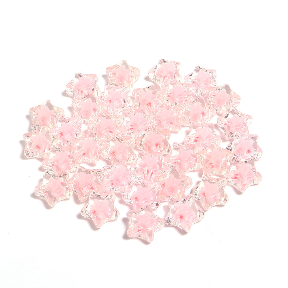 Acrylic Color Five-pointed Star Beaded Diy Ornament Accessories