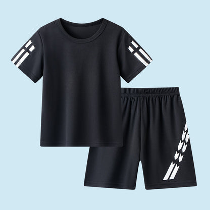 Children's Short Sleeve Quick Drying Clothes Suit Outdoor Breathable Sportswear