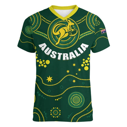 Australian Kangaroo Pattern Children's T-shirt Printed Animal Pattern Sports V-neck Short-sleeved Football Shirt Summer