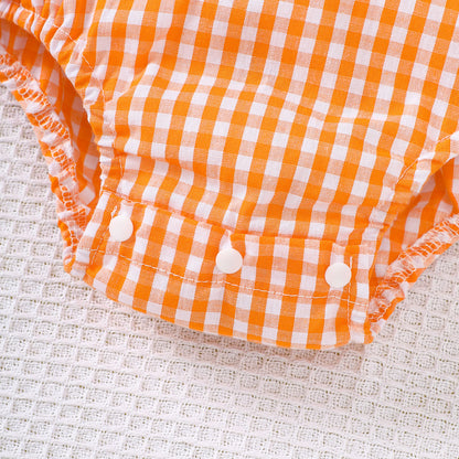 Bow Plaid Halloween Baby Girl's Clothing