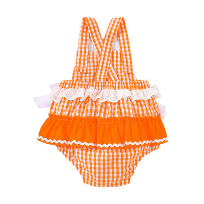 Bow Plaid Halloween Baby Girl's Clothing