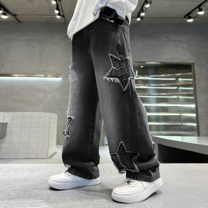 Pu Shuai Style Trousers Loose Personality Boys Trendy Jeans