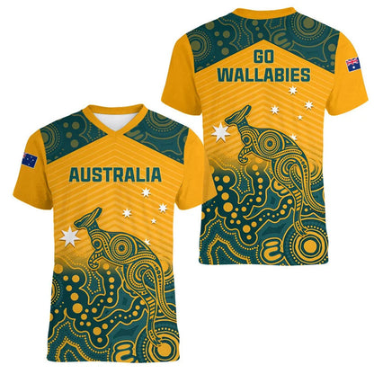 Australian Kangaroo Pattern Children's T-shirt Printed Animal Pattern Sports V-neck Short-sleeved Football Shirt Summer