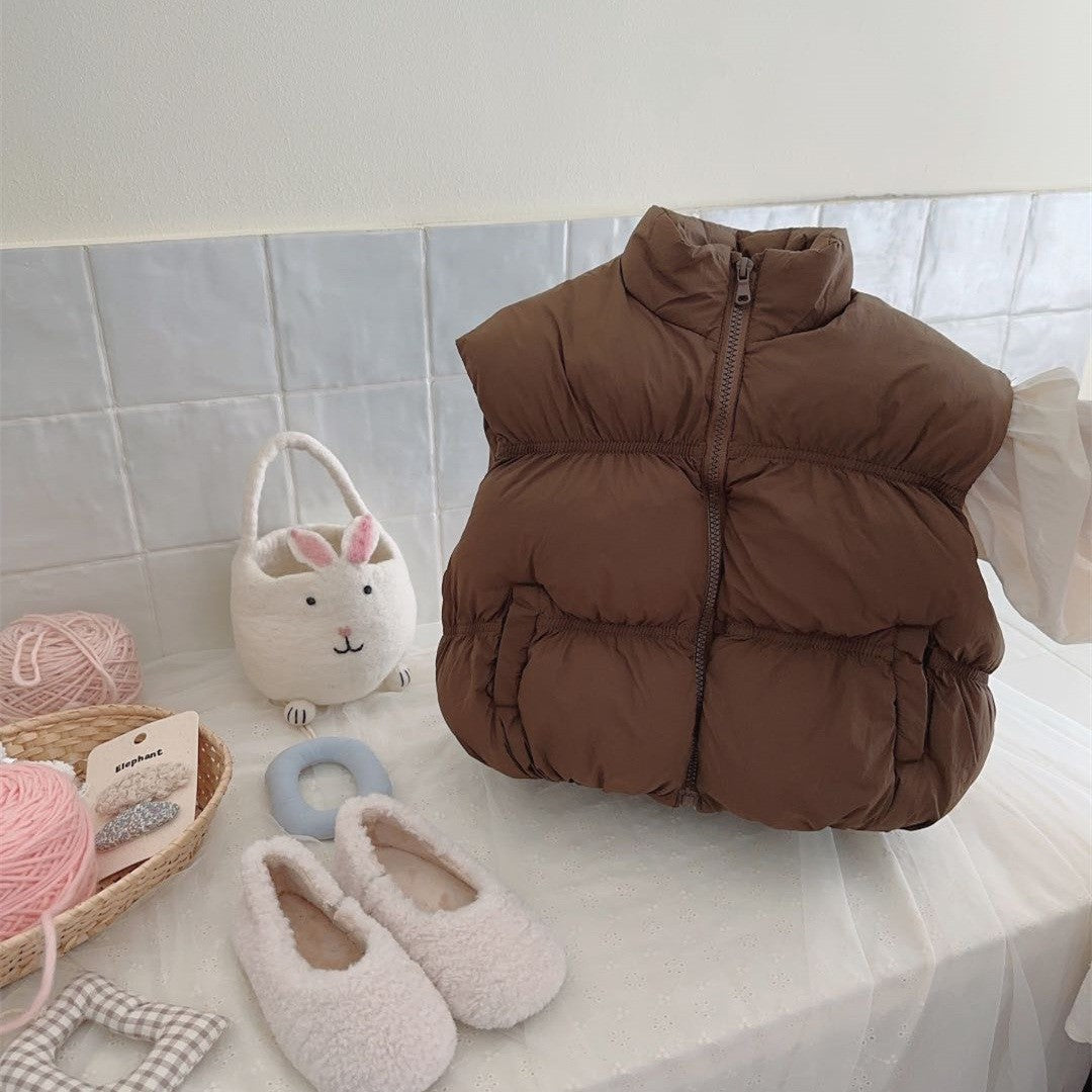 Girl's Waistcoat Wear Western Style Child Clip Cotton Vest