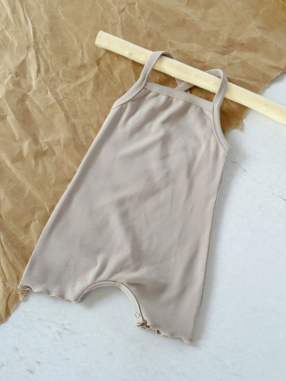 Baby Sunken Stripe Camisole One-piece Romper