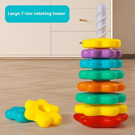 Rainbow Rotary Table Jenga Toy