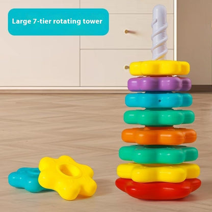 Rainbow Rotary Table Jenga Toy