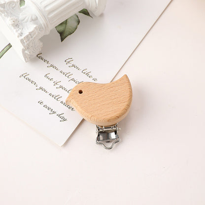 Stainless Steel Beech Animal Pacifier Clip