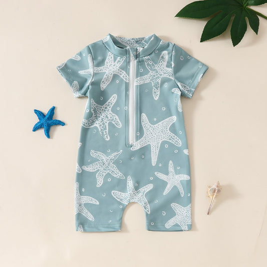 Boys' Infant Summer Swimsuit Printed Jumpsuit