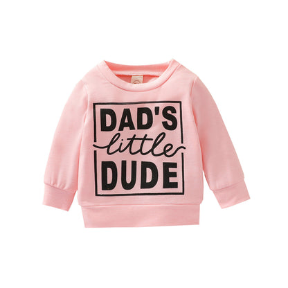Sudadera gris con letras de poliéster para niños