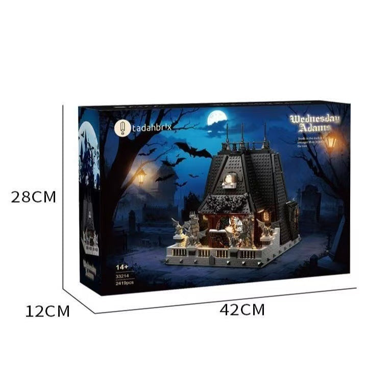 Baka 33214 Black Wednesday Small Black House Building Street View Model Building Blocks Children's Puzzle Toys Storage