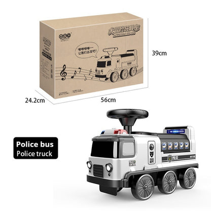 Children's Space Bus Fire Police Electric Toys Can Sit People