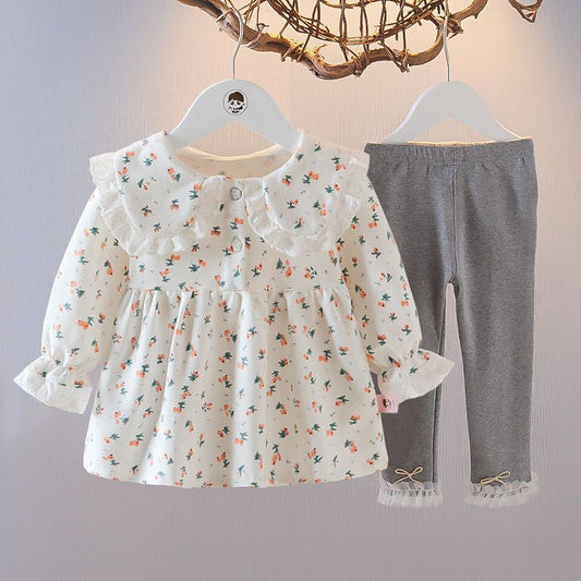 Girls Spring Western Style Two-piece Suit