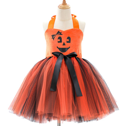 Children's Creative Festival Halloween Cute Pumpkin Girl Dress