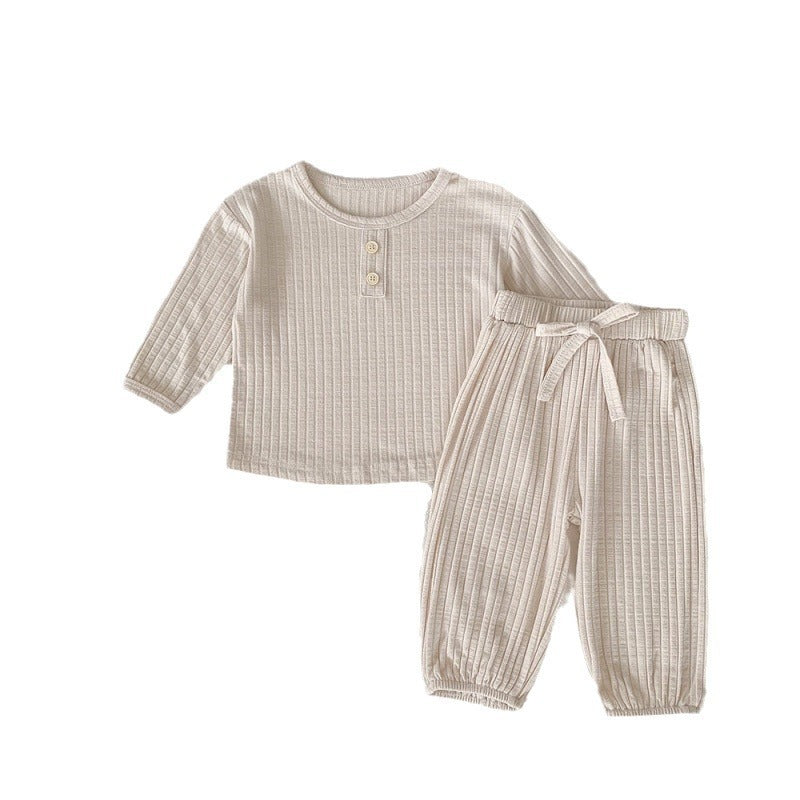 Children Spring And Autumn Cotton Base Pajamas Suit