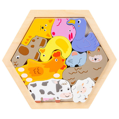 Children's Animal Fruit Creative Three-dimensional Puzzle Puzzle Educational Toys