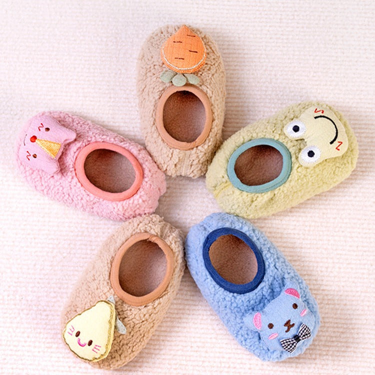 Non-slip Floor Socks For Kids Warm Fleece-lined And Extra-thickperfect As Your Little Ones First Pair Of Shoe