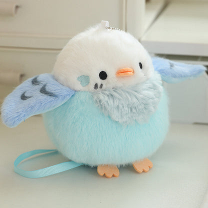 Pendentif perroquet en peluche de dessin animé pour sacs et porte-clés pour filles