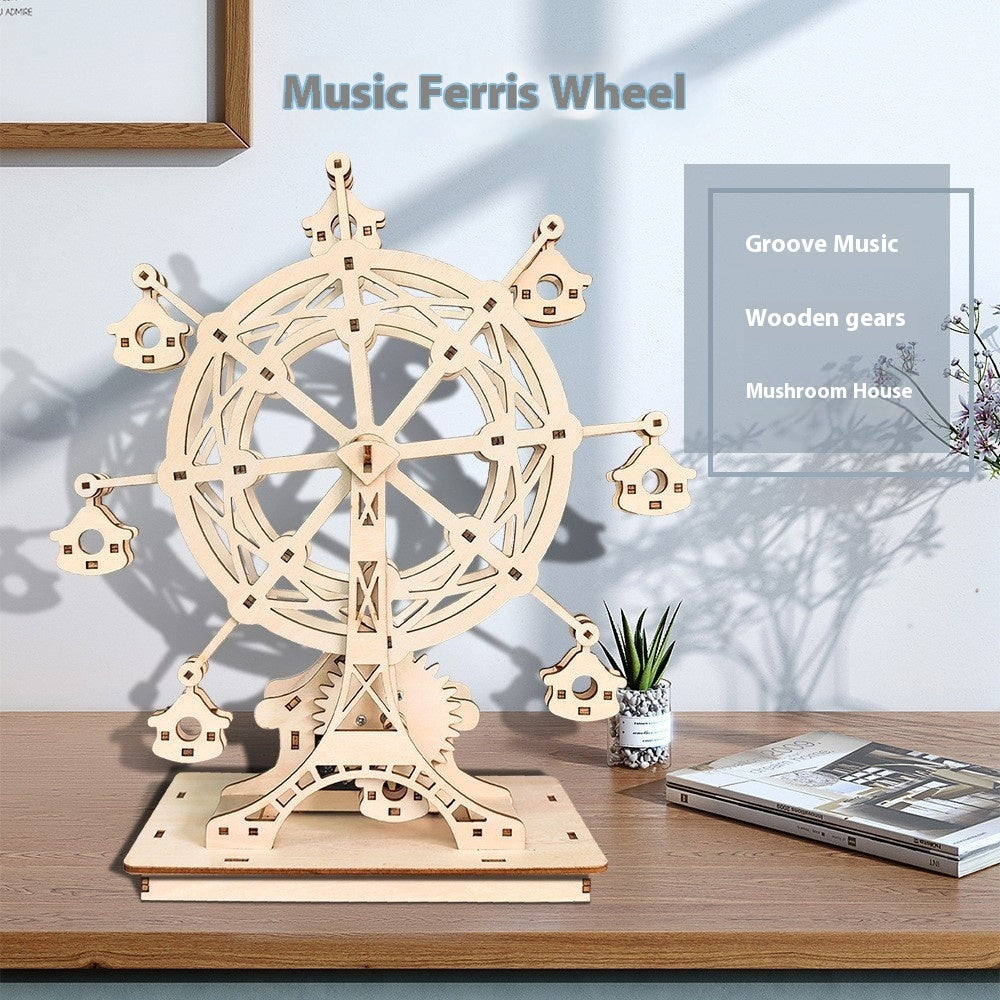 Rotating Ferris Wheel Music Box Educational Assembling Puzzle Toys