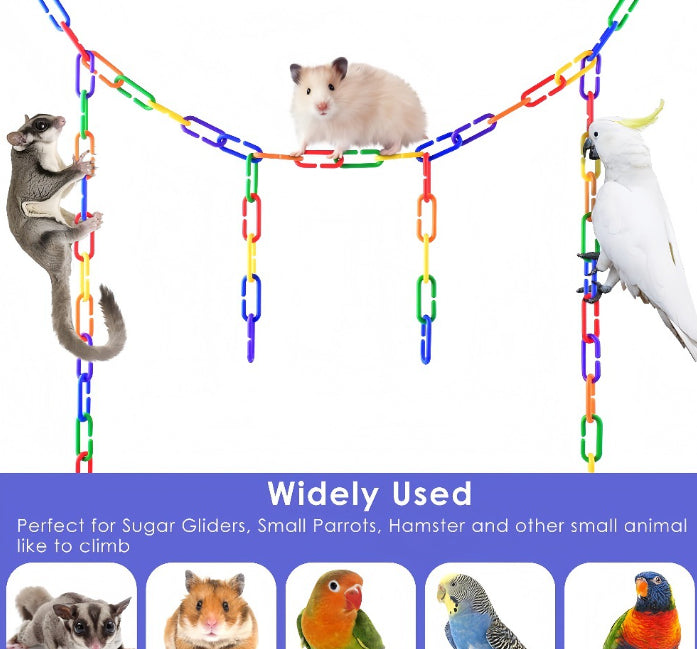 Jouet pour perroquet Fournitures pour oiseaux Chaîne en plastique en forme de C