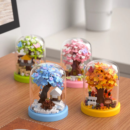Arbre à fleurs de cerisier en blocs de construction Maison Arbor Day Micro Particules