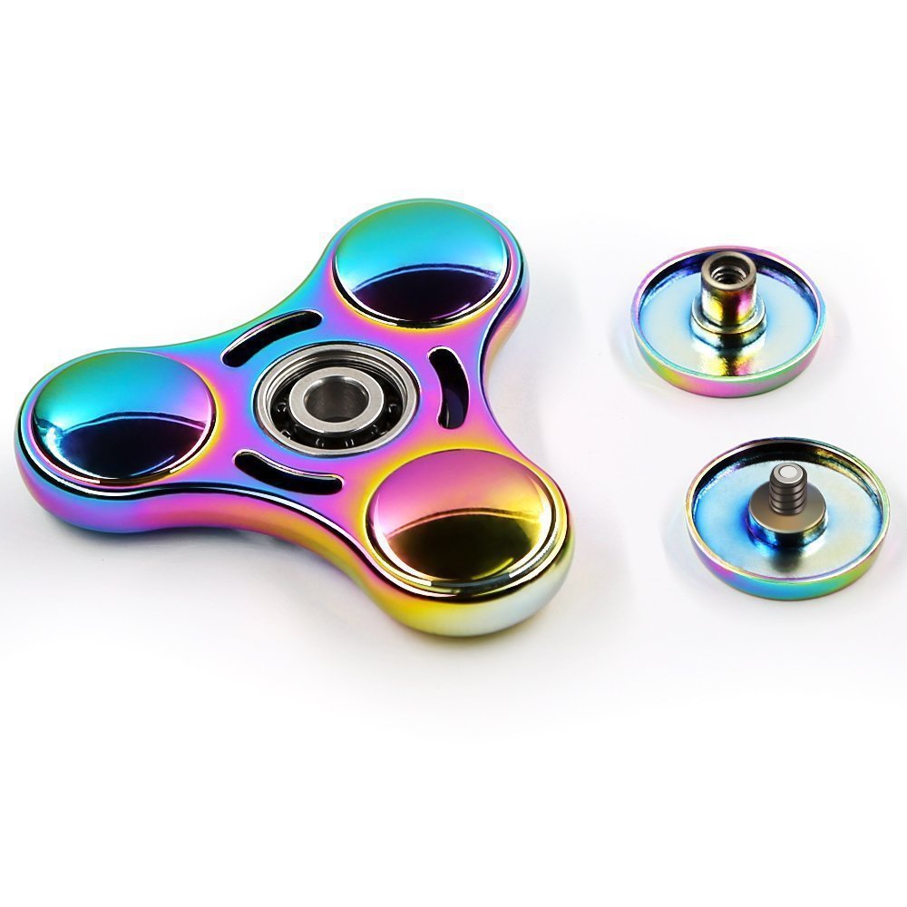 Colorful Whirlwind Triangle Fingertip Gyro Clover Cool Alloy UFO Inter Finger Gyro
