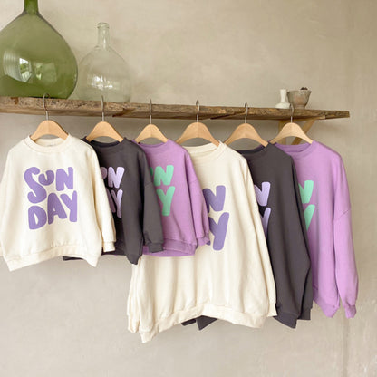 Loose Casual Long-sleeved Terry Sweater With Foreign Letters