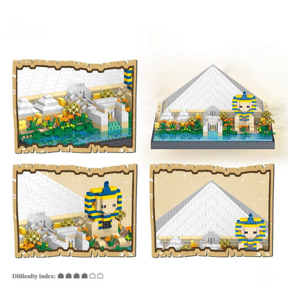 Pyramid Ancient Architecture Model Micro Diamond Particle Building Blocks High Difficulty Assembly