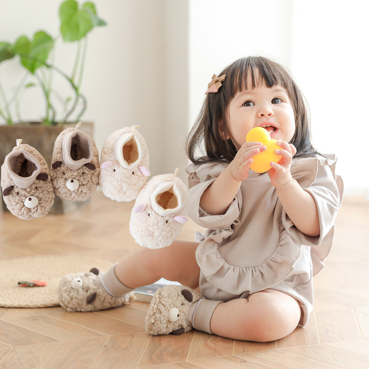 Thick Lamb Wool Baby Shoes And Socks