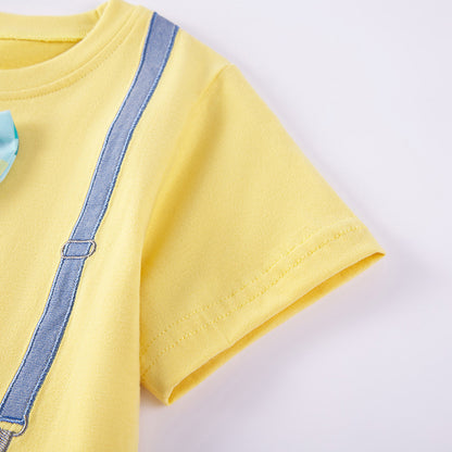 Cute Cotton Embroidered Short-Sleeve T-Shirt For Kids