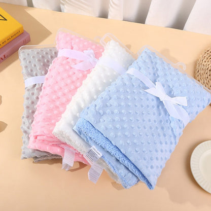 Soft Double-layered Thermal Blanket Textured Puffed Surface