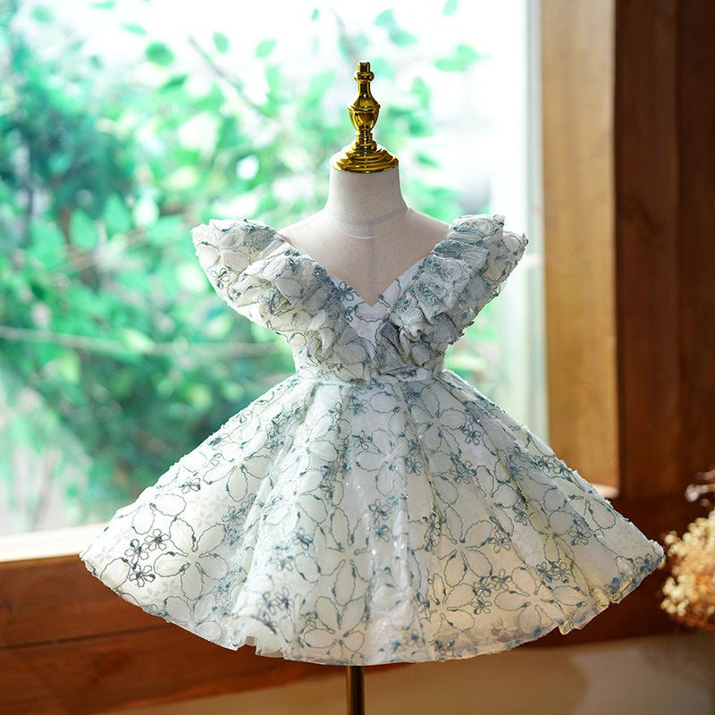 New Floral Princess Dress For Flower Girlssimple And Adorable For Kids Birthdays
