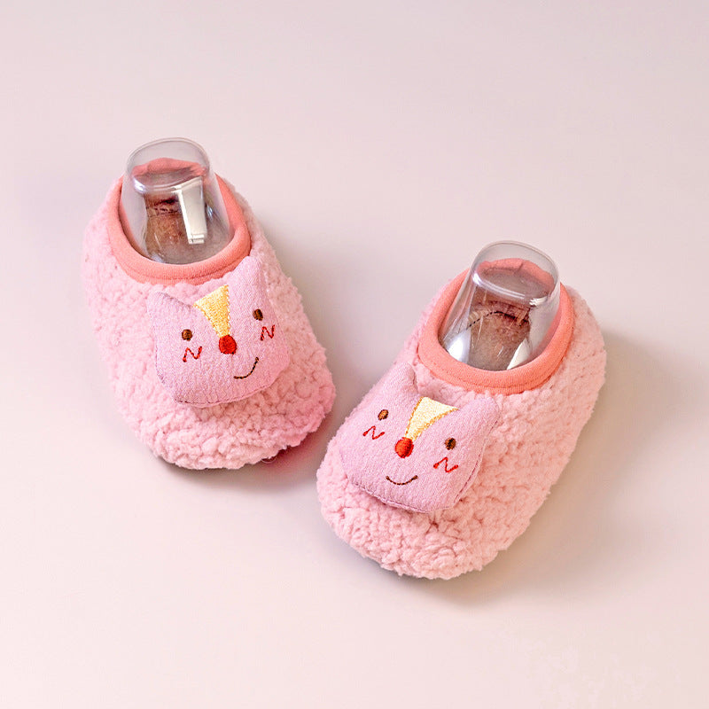 Non-slip Floor Socks For Kids Warm Fleece-lined And Extra-thickperfect As Your Little Ones First Pair Of Shoe