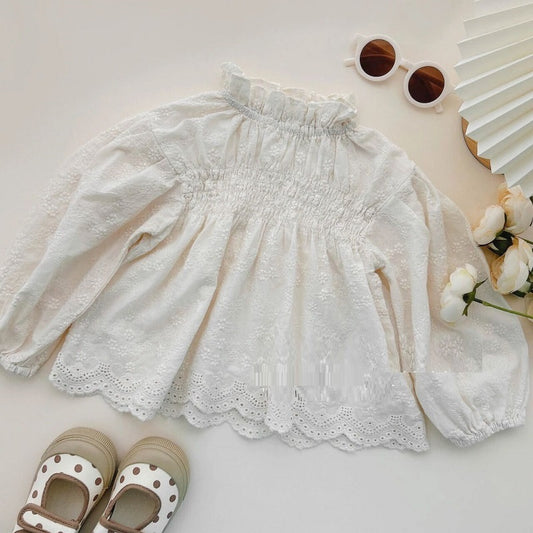 Girls' High-grade Lace Princess Long-sleeved Bottoming Shirt