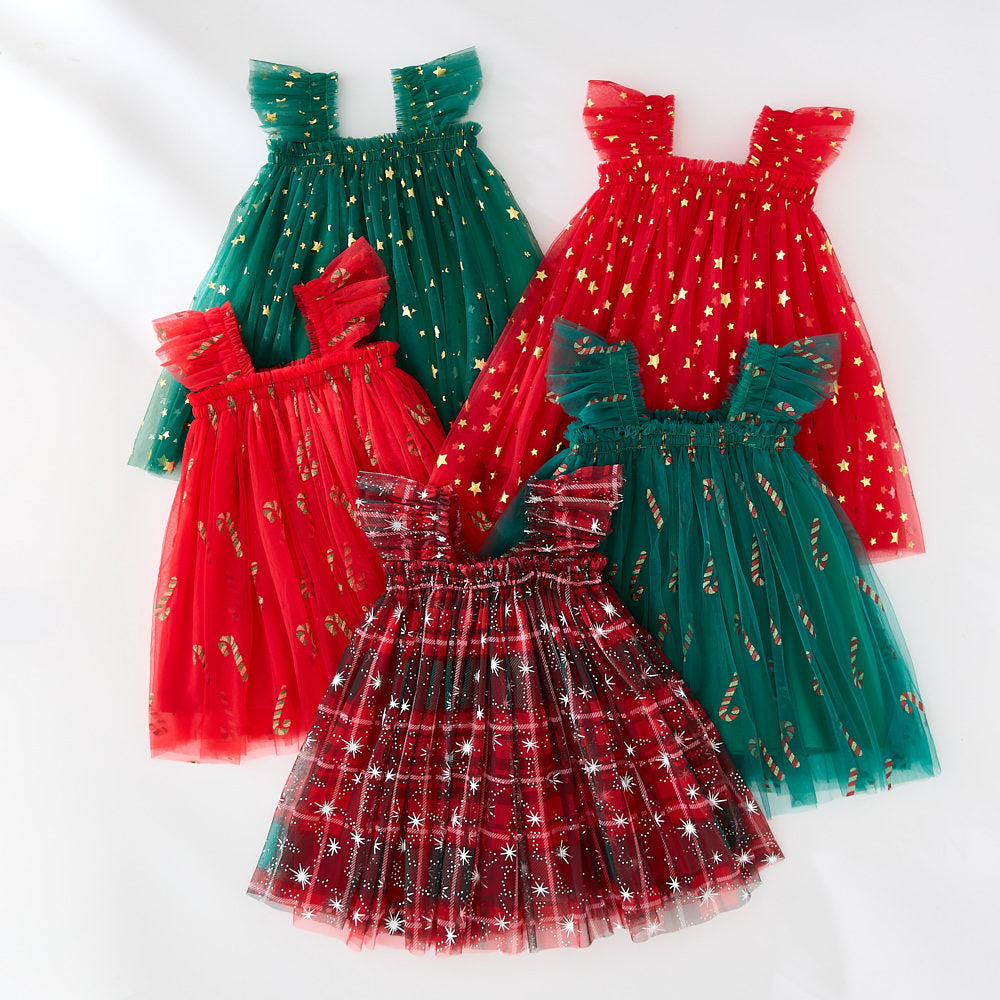 Nouvelle Chemise Enfant Noël XINGX et Jupe à Bretelles pour Filles