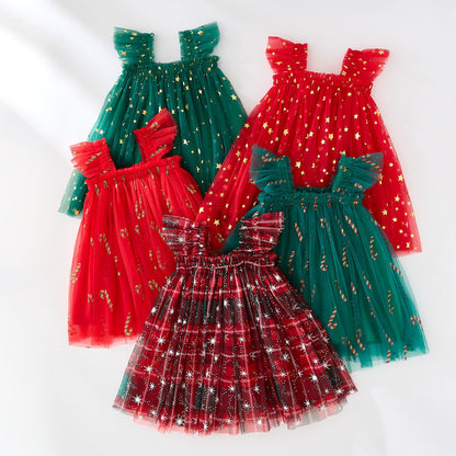 Nouvelle Chemise Enfant Noël XINGX et Jupe à Bretelles pour Filles