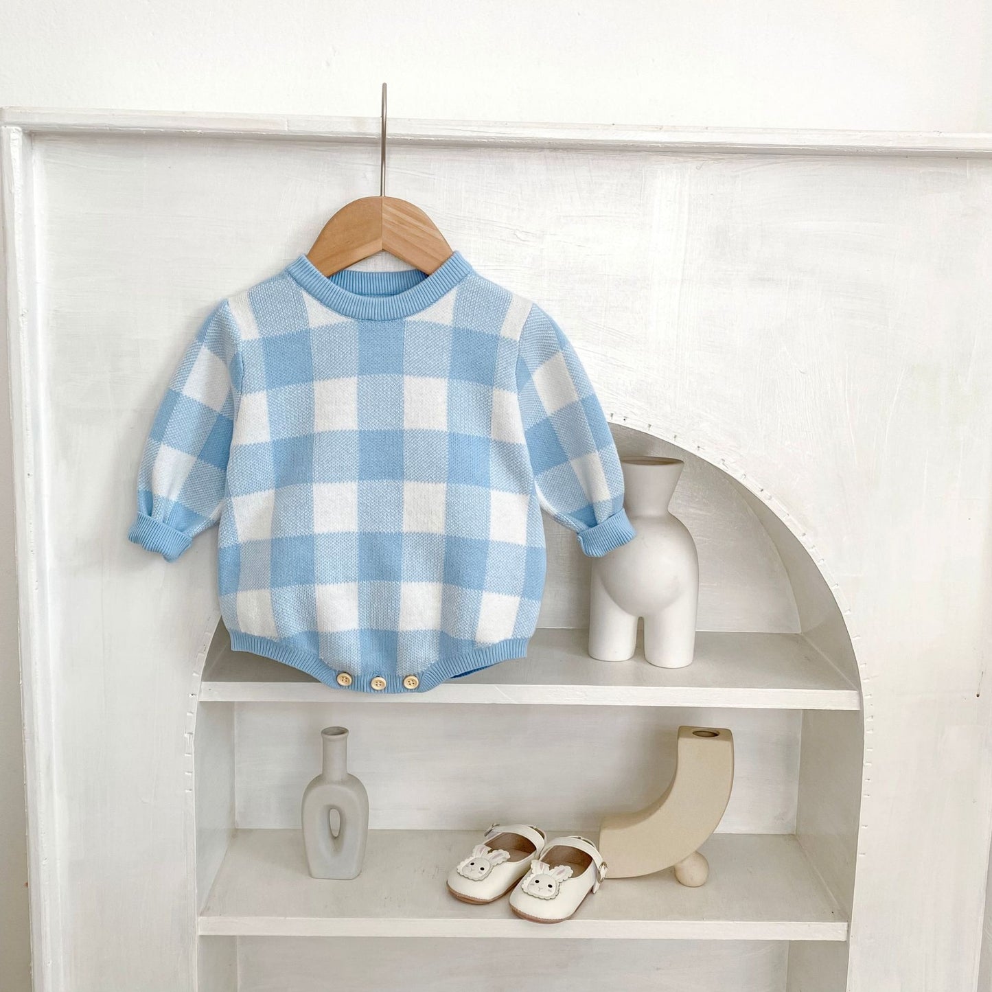 Cotton Knitted Long Sleeve Crew Neck Pullover Sweater
