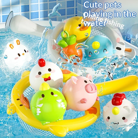Jouet de bain lumineux en plastique souple en forme d'animal pour l'heure du bain