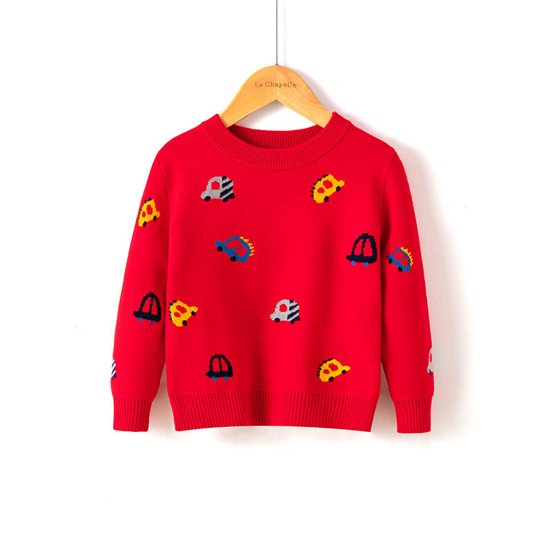 Cotton Double Layer Autumn Winter Christmas Long Sleeved Children's Sweater