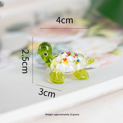 Petite tortue décorative en verre soufflé artisanal