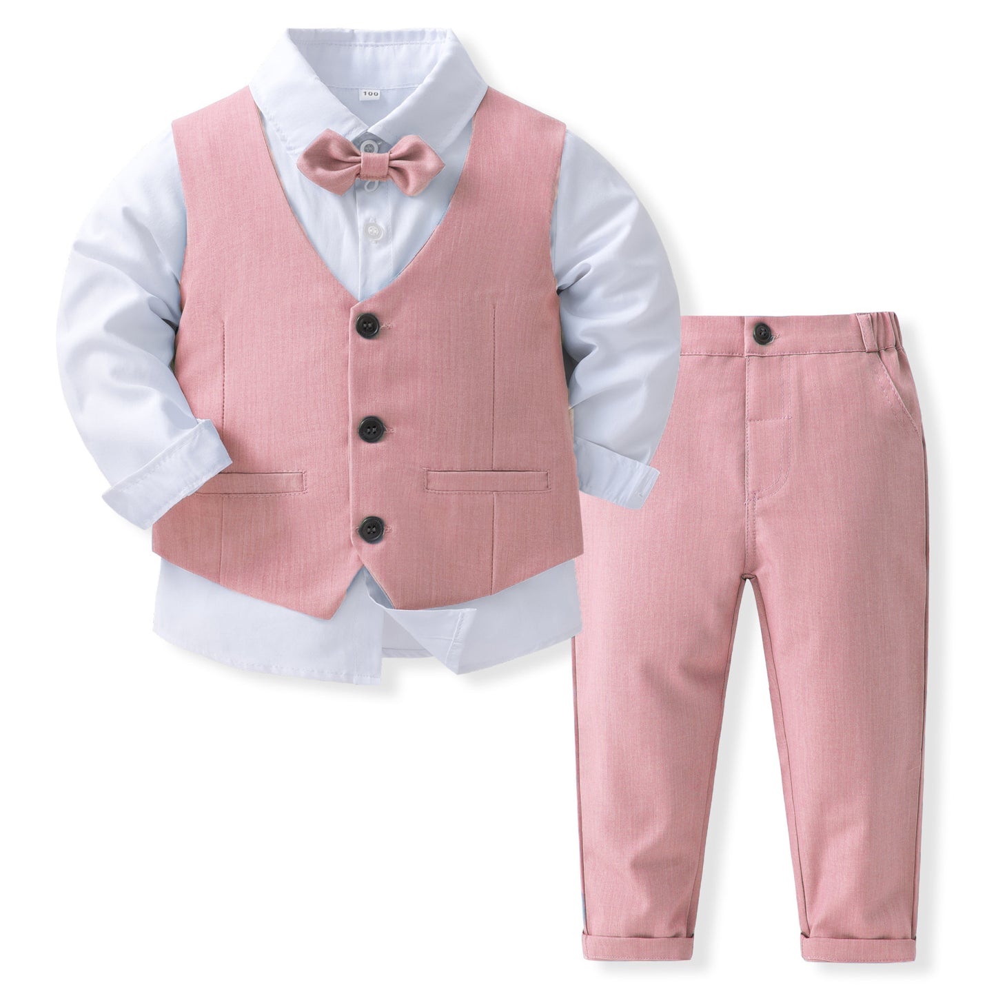 Banquet Party Gentleman Bow Tie Vest Dress Boys' Three-piece Suit