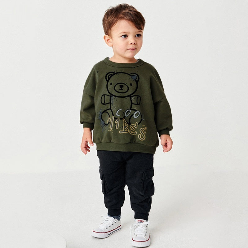 Boys' Home European And American Trousers Sweater Two-piece Set