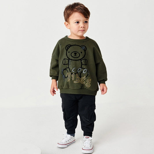Boys' Home European And American Trousers Sweater Two-piece Set