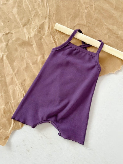 Baby Sunken Stripe Camisole One-piece Romper